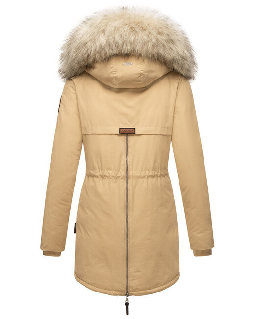 Navahoo Sweety damen Winterparka mit Kapuze beige