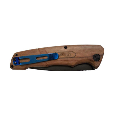 Walther Blue Wood Folding Knife, Walnut