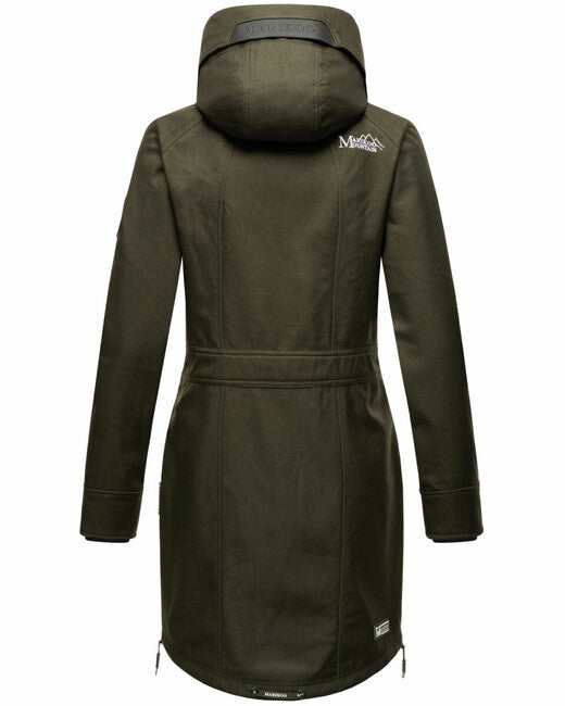 Marikoo Racquelle damen softshelljacke mit kapuze, oliv