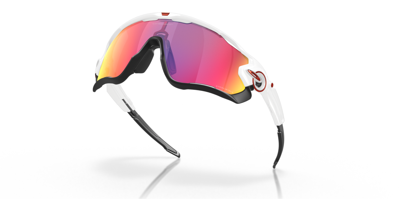 Oakley JAWBREAKER Sonnenbrille mit Rahmen Polished White und mit Dias Prizm Road