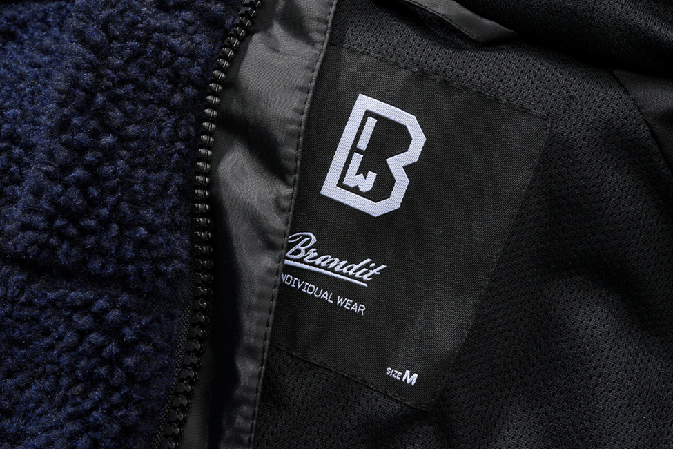 Brandit Teddyfleece Worker fleece-kapuzenjacke, navy blau