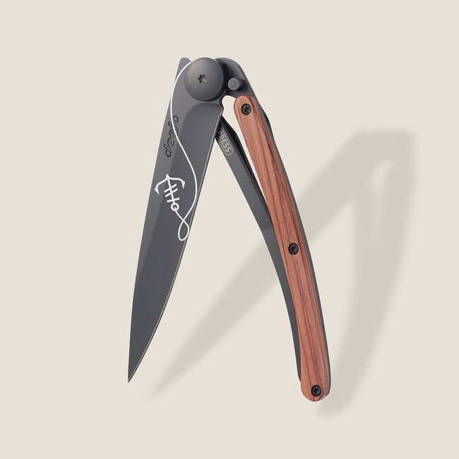 Deejo Ocean Black Coralwood Klappmesser Anchor