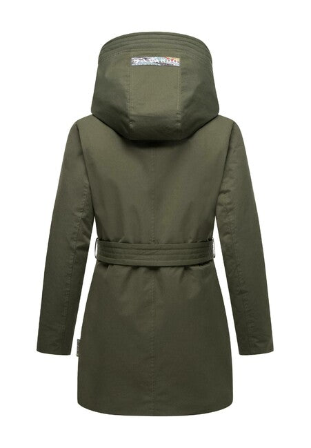 Navahoo Eishauch damen Winterparka mit Kapuze dunkeloliv