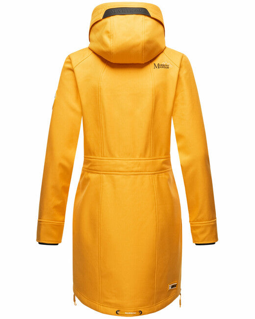 Marikoo Racquelle damen softshelljacke mit kapuze, bernsteingelb