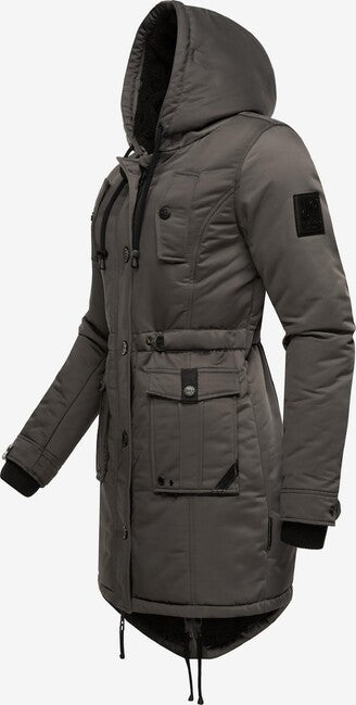 Navahoo Luluna Princess damen Winterjacke mit Kapuze, dunkelgrau