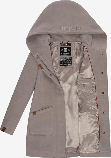 Marikoo MAIKOO damen-wintermantel mit kapuze, zinc grey