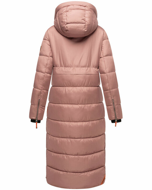 Navahoo Kristallblume damen long winter jacket with hood, pastell lila