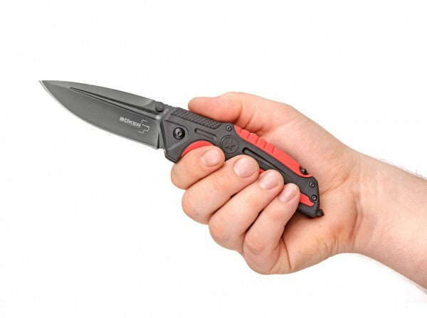 Böker Savior 1 Rescue Knife 8.4cm, Black-Red, Nylon Sheath