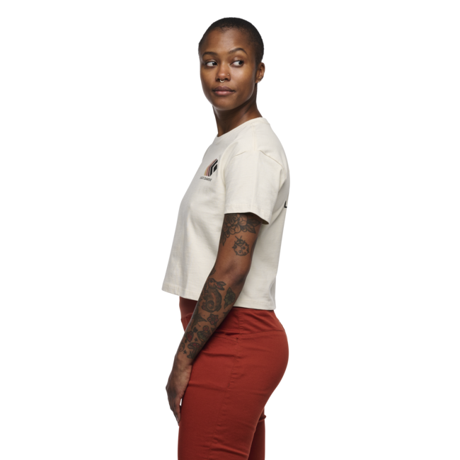 Black Diamond Faded damen-Crop-Kurzarm-T-shirt, Off-White