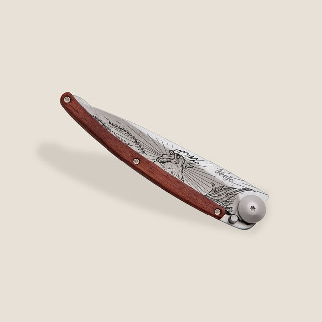 Deejo Schließmesser Tattoo Cock-a-doodle-doo