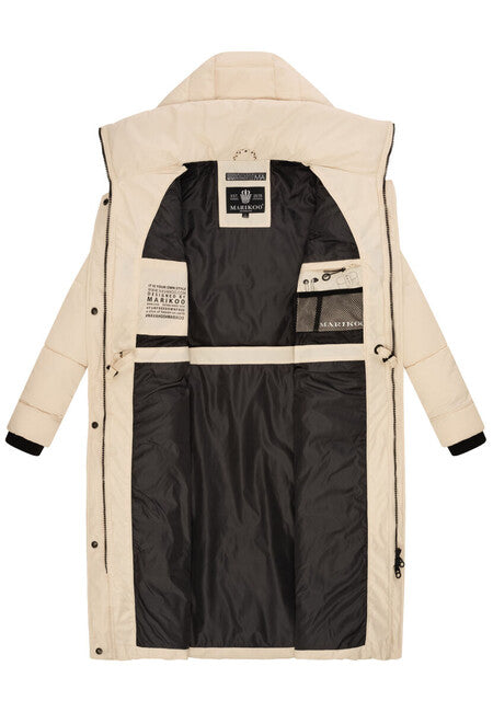 Marikoo Ayumii damen Winterjacke mit Kapuze, cremefarben