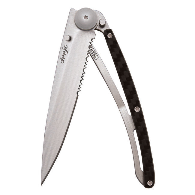 Deejo Serration Titan-Carbon Klappmesser