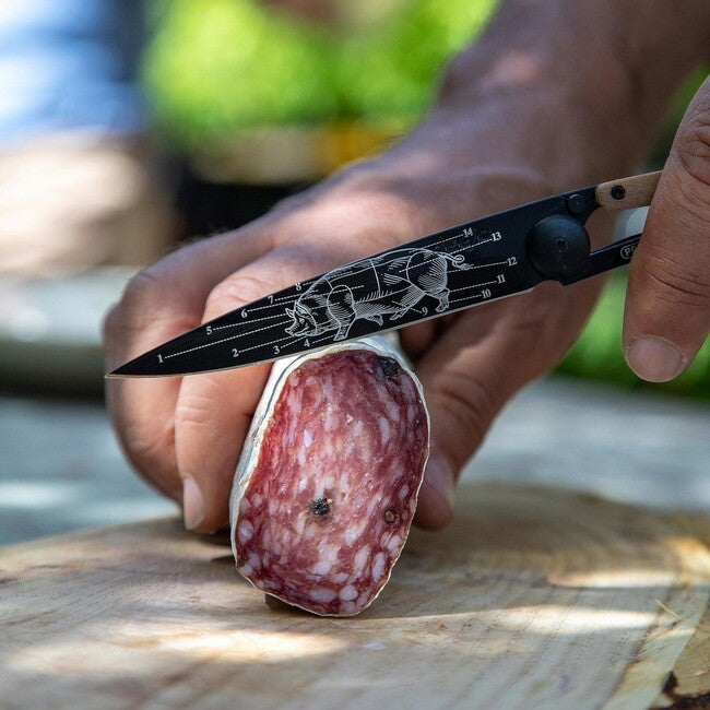 Deejo Prime cuts schließmesser schwarzes tattoo-olivenholz