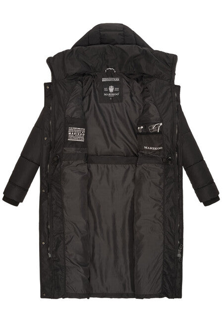 Marikoo Ayumii damen Winterjacke mit Kapuze, schwarz
