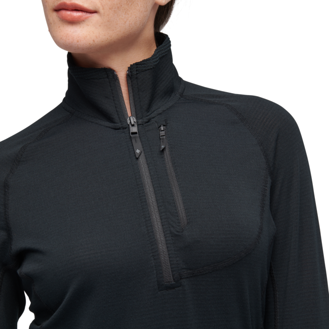 Black Diamond Coefficient LT damen-Langarmshirt mit Reißverschluss, schwarz