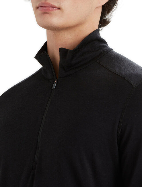 Icebreaker 200 Oasis herren Thermo-Zip-up-Sweatshirt, schwarz