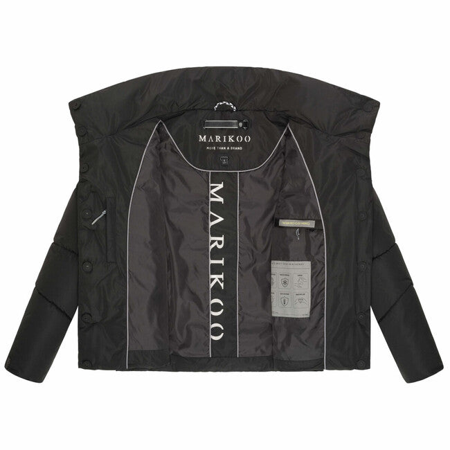 Marikoo Jalliaa damen kurze winterjacke mit hohem kragen, schwarz