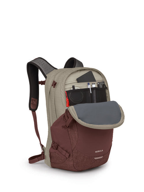 OSPREY Nebula Stadtrucksack, sawdust tan/raisin red
