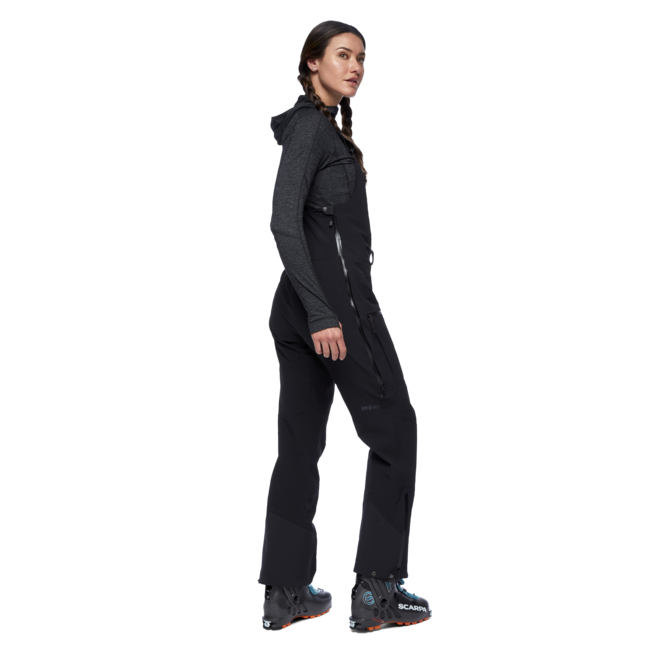 Black Diamond Recon Stretch Bibs παντελόνι γυναικείο με τράκες, μαύρο