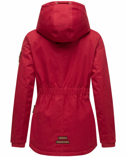 Marikoo Bikoo damen Winterjacke mit Kapuze, dunkelrot
