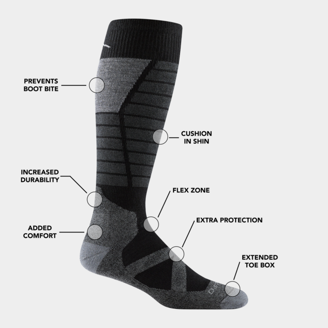 Darn Tough Function X OTC socken medium light mit kissen, schwarz