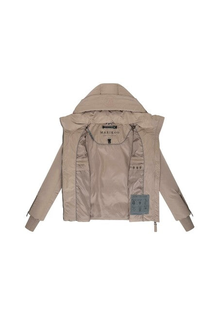 Marikoo Aleyna16 damen Winterjacke mit Kapuze, taupe grau