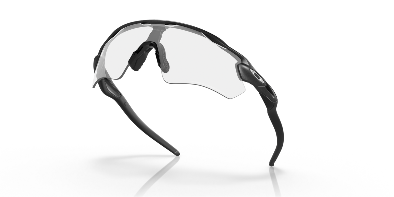 Oakley RADAR EV PATH Fotochrome Brille mit Rahmen Steel und mit Dias Clear 50% Black Irid Photo
