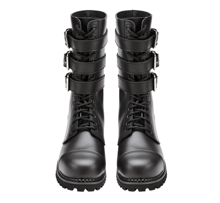 Brandit Phantom Lederstiefel mit Schnallen, schwarz
