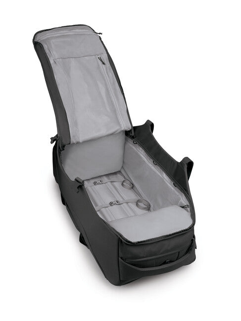 OSPREY Shuttle 130 reisetasche auf rollen, schwarz