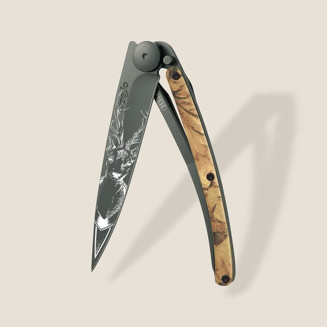 Deejo Tattoo Klappmesser schwarz braun camo Deer