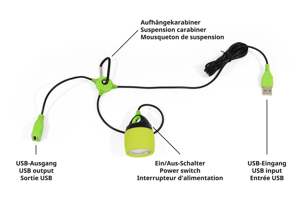 Origin Outdoors Anschließbare LED-Lampe 200 Lumen warmweiß gelb-grün