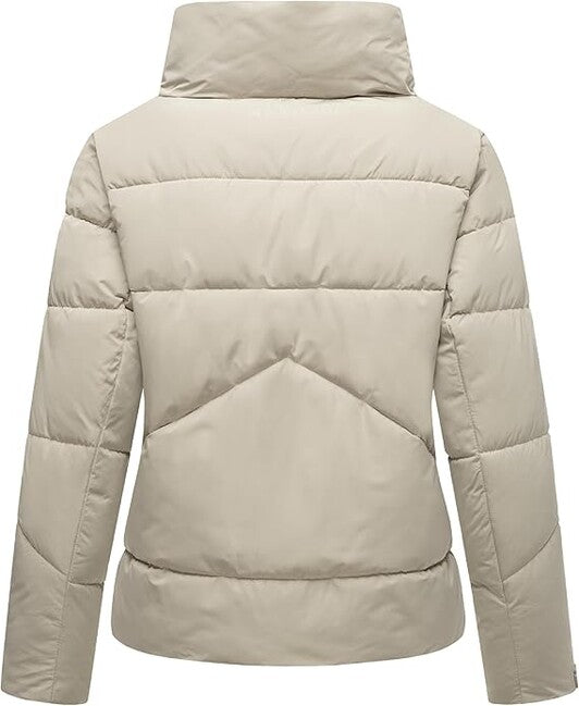 Marikoo Jalliaa damen kurze Winterjacke mit hohem Kragen, kieselgrau