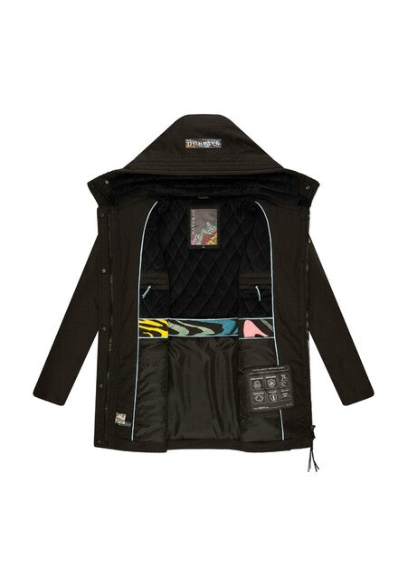 Navahoo Eishauch damen Winterparka mit Kapuze, schwarz