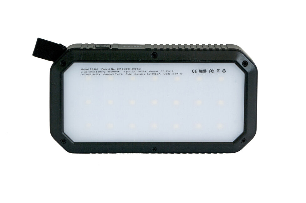 BasicNature 8 Power Bank 8K with Solar Charging and LED Light