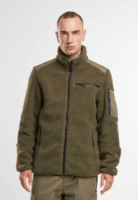 Brandit Ramble Teddyfleece Fleecejacke, olivgrün