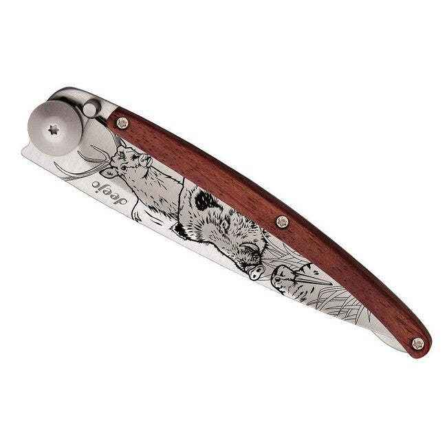 Deejo Tattoo Hunting Schließmesser coralwood