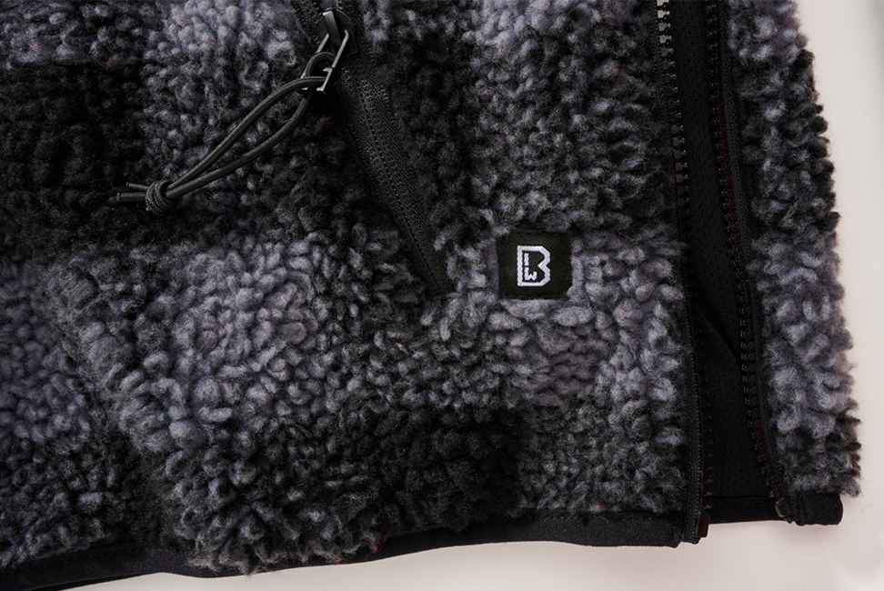 Brandit Teddyfleece Worker Fleecepullover, schwarz/grau