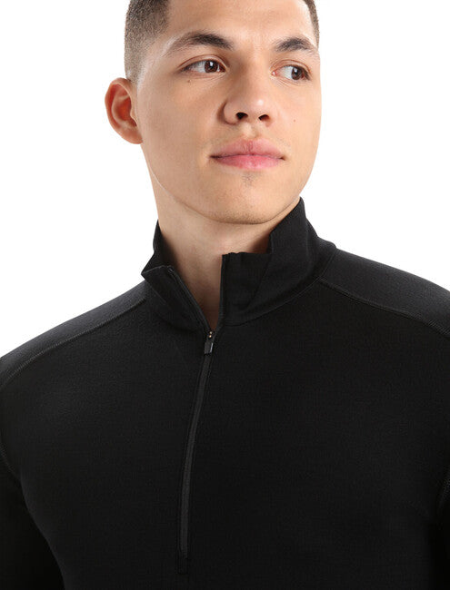 Icebreaker 260 Tech men's zippered thermal sweatshirt, schwarz