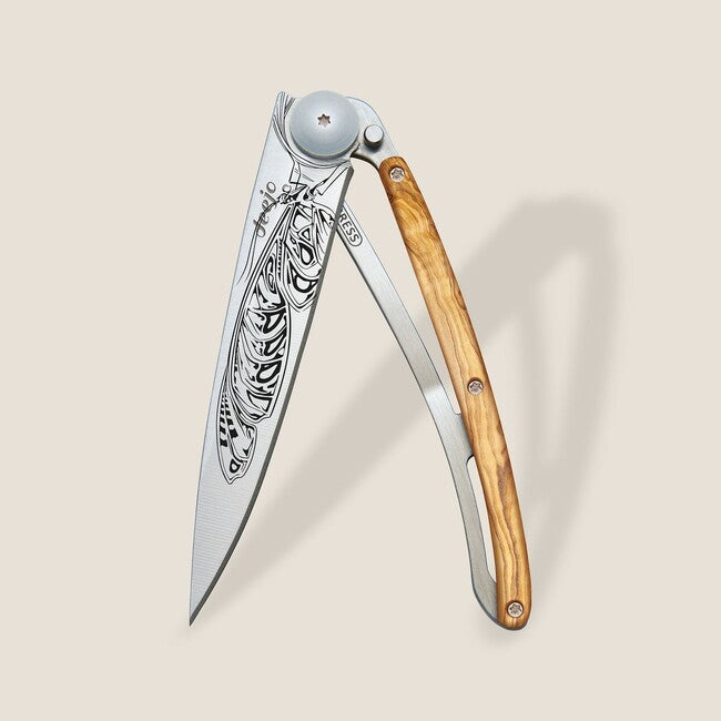 Deejo Tattoo wood schließmesser Bull