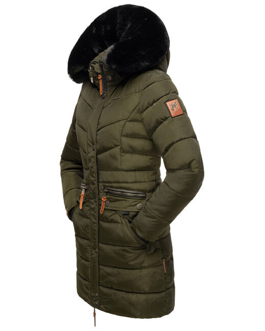 Navahoo Paula damen Winterparka mit Kapuze, dunkeloliv w. BF