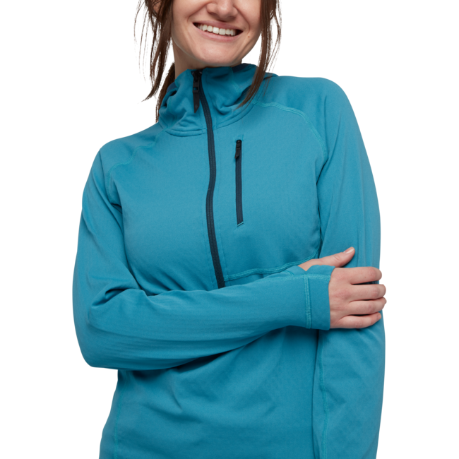Black Diamond Coefficient damen-Sweatshirt mit Reißverschluss, Cerulean-Blau