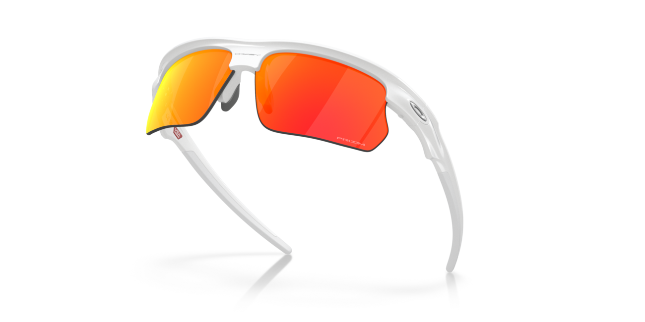 Oakley BISPHAERA sonnenbrille mit rahmen Polished White und mit dias Prizm Ruby 68
