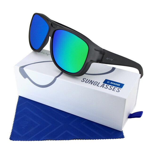 ActiveSol El Aviador Fitover-Kinder- Polarisations- Sonnenbrille grau/Spiegel-