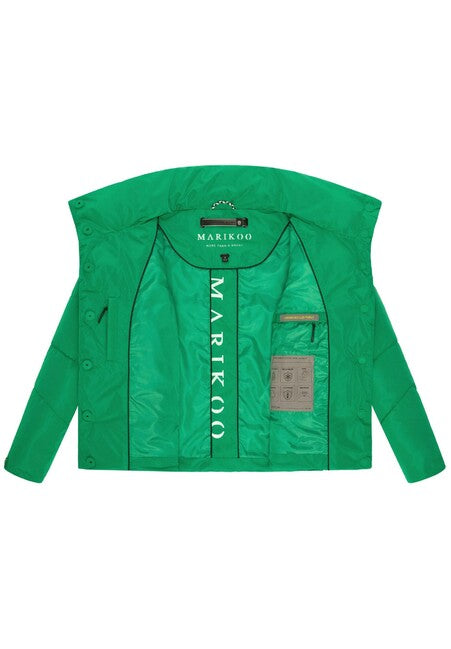 Marikoo Jalliaa damen kurze winterjacke mit hohem kragen, smaragdgrün
