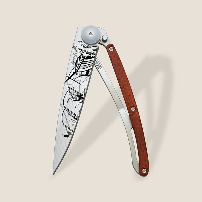 Deejo Tattoo Corsair schließmesser, coralwood