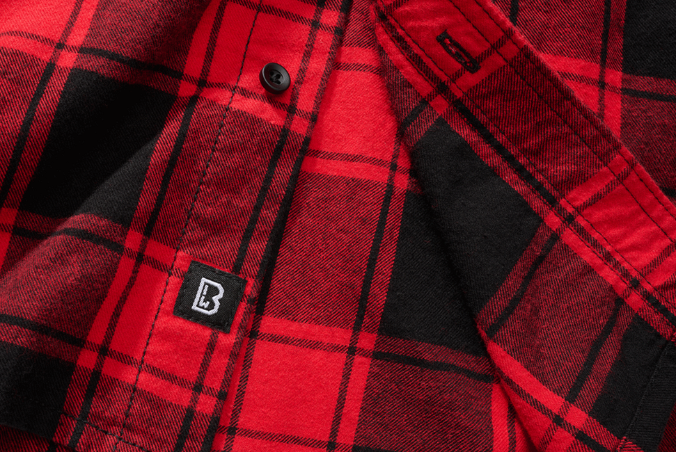 Brandit Check kurzarmhemd, rot/schwarz