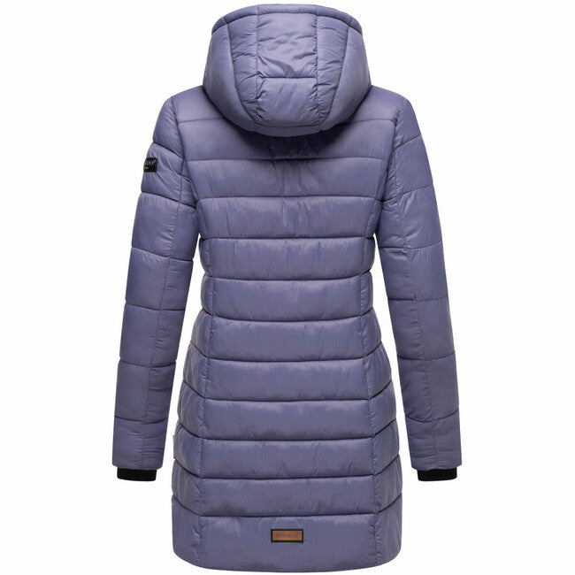 Marikoo Abendsternchen damen steppmantel mit kapuze, blauviolett
