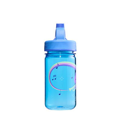 Nalgene Grip-n-Gulp Sustain 0,35 l mit deckel blau, musikalisches nilpferd
