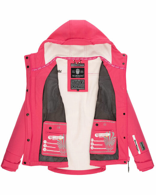 Marikoo Kleinezicke damen übergangsjacke mit kapuze, rosa