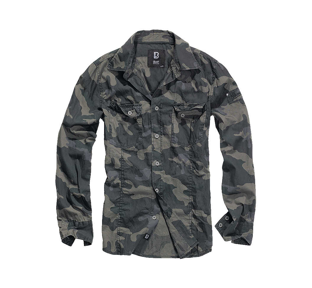 Brandit Slimfit košeľa, Darkcamo